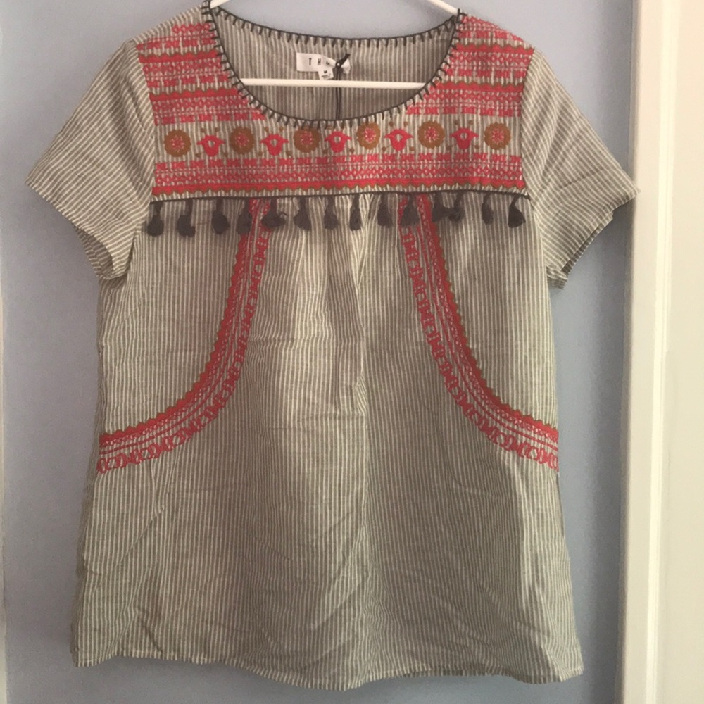 BNWT THML embroidered top